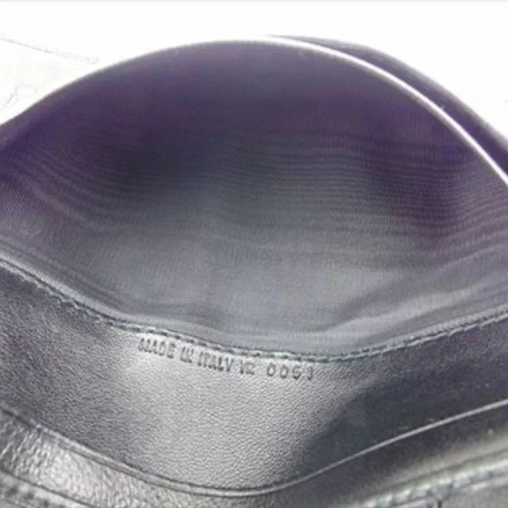 AUTH Dior Wallet Purse Long Wallet Black Canvas Leather Mens